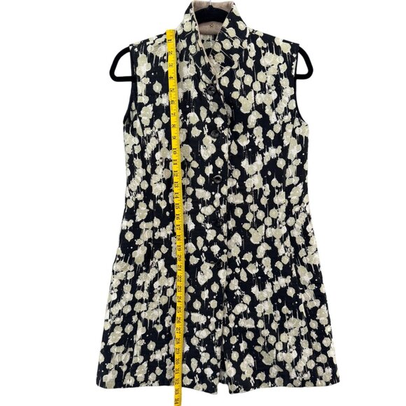 RTW Charleston Tunic Top Womens Black Gold Silks Sleeveless Button Front Size S - Picture 10 of 13